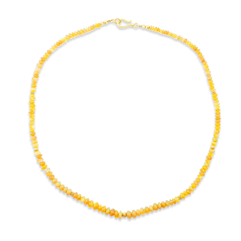 "Short Lola" Necklace (Ethiopian Welo Opal Beads, 18k, 22k Gold)