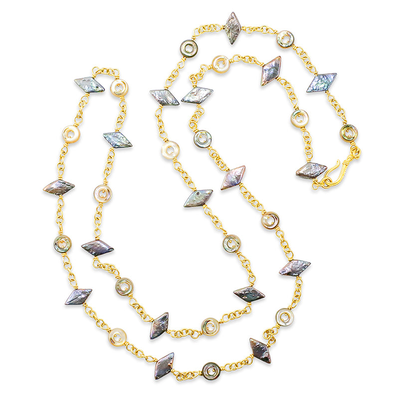 "Moorea" Necklace/Belly Chain/Bracelet Wrap (Pearl, 18k Gold)