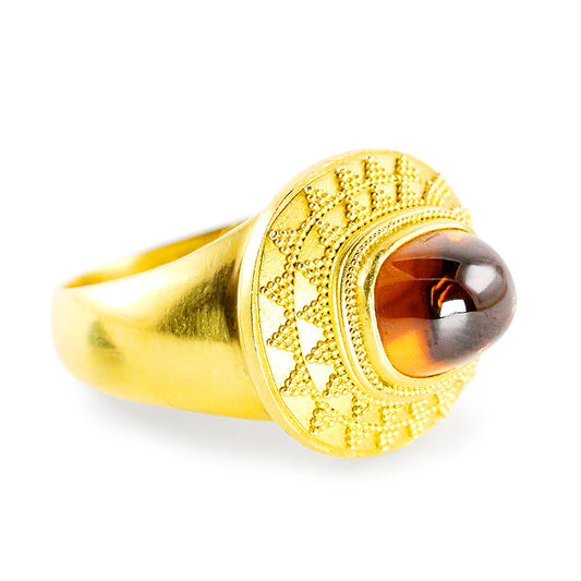 "Terrace" Ring (Golden Zircon, 22k Gold)