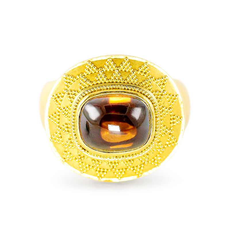 "Terrace" Ring (Golden Zircon, 22k Gold)