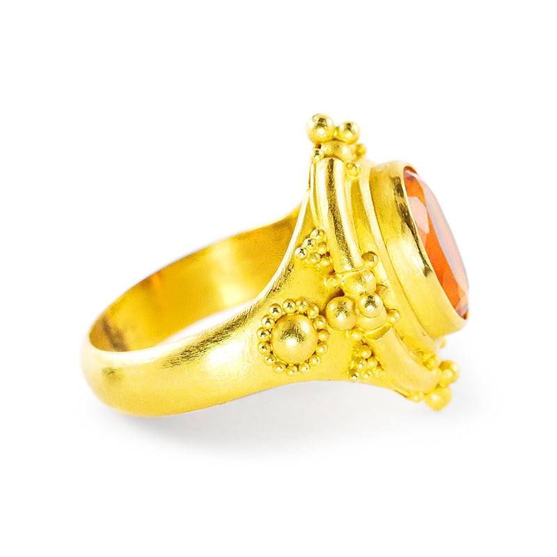 "Princess" Ring (Mexican Fire Opal, 22k Gold)