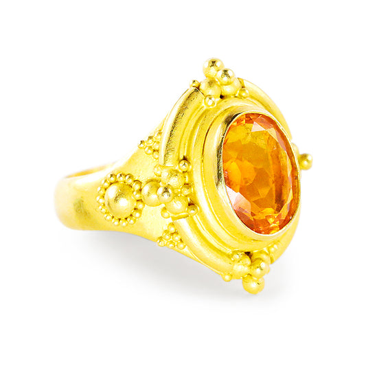 "Princess" Ring (Mexican Fire Opal, 22k Gold)
