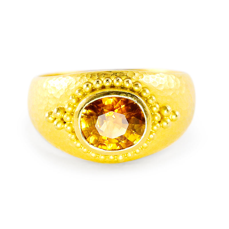 "Gypsy" Band Ring (Yellow Sapphire, 18k, 22k Gold)