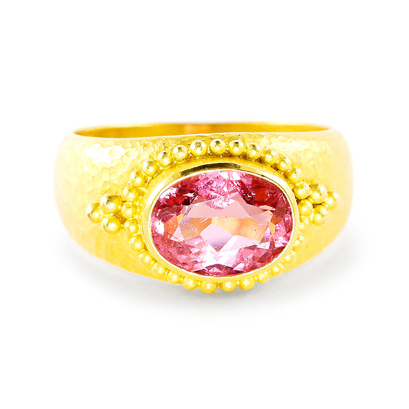 "Gypsy" Band Ring (Pink Tourmaline, 22k, 18k Gold)