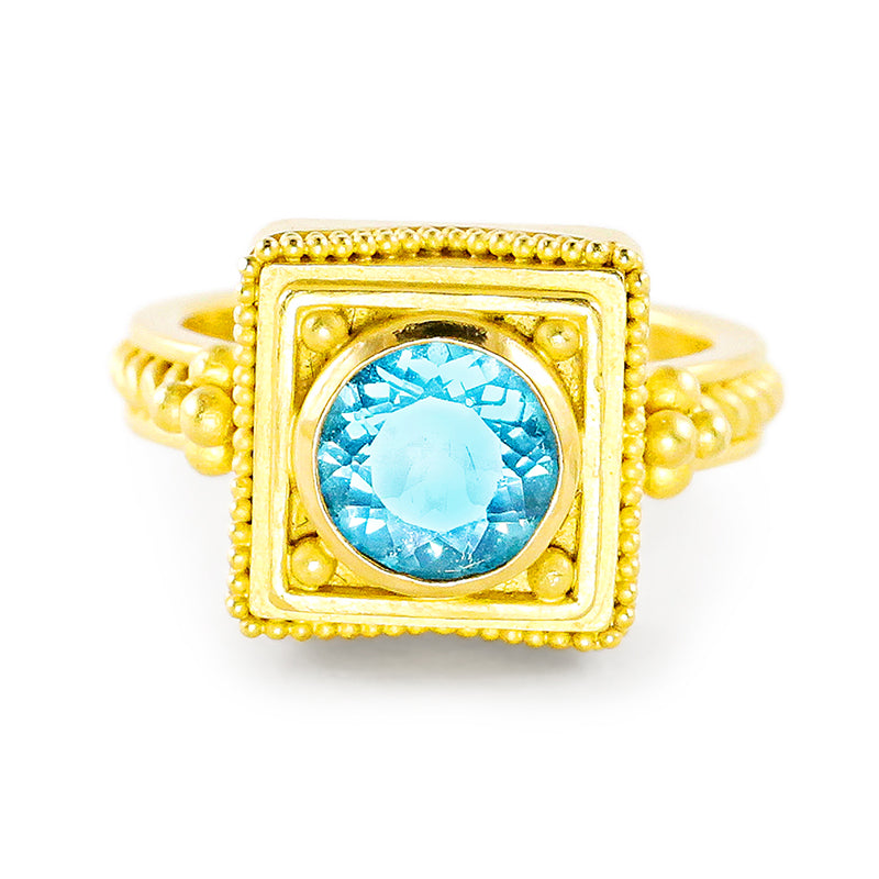 "Cairo" Ring (Apatite, 22k Gold)