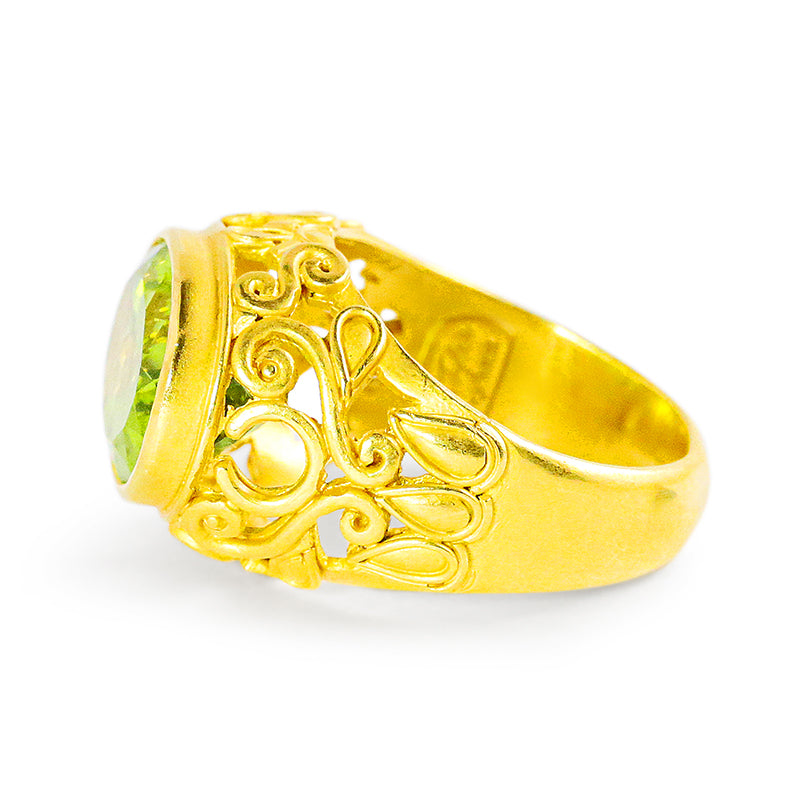"Leaf Tata" Ring (Peridot, 22k Gold) SOLD