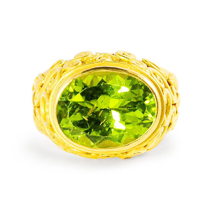 "Leaf Tata" Ring (Peridot, 22k Gold) SOLD