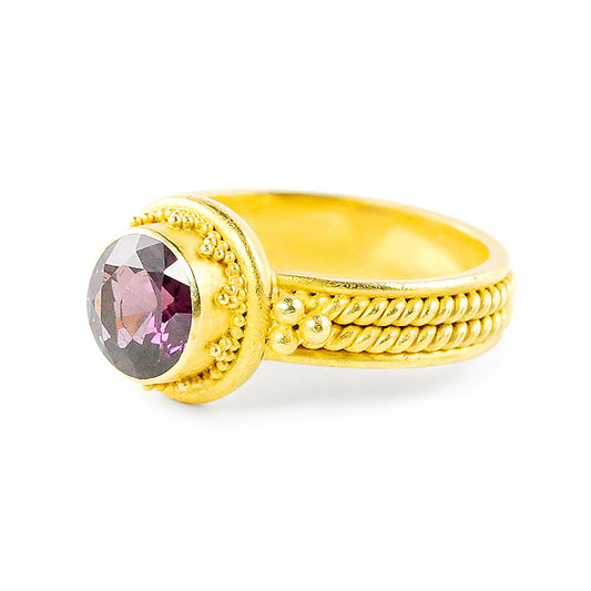 "Fancy Sparkler" Ring (Purple Spinel, 22k Gold)