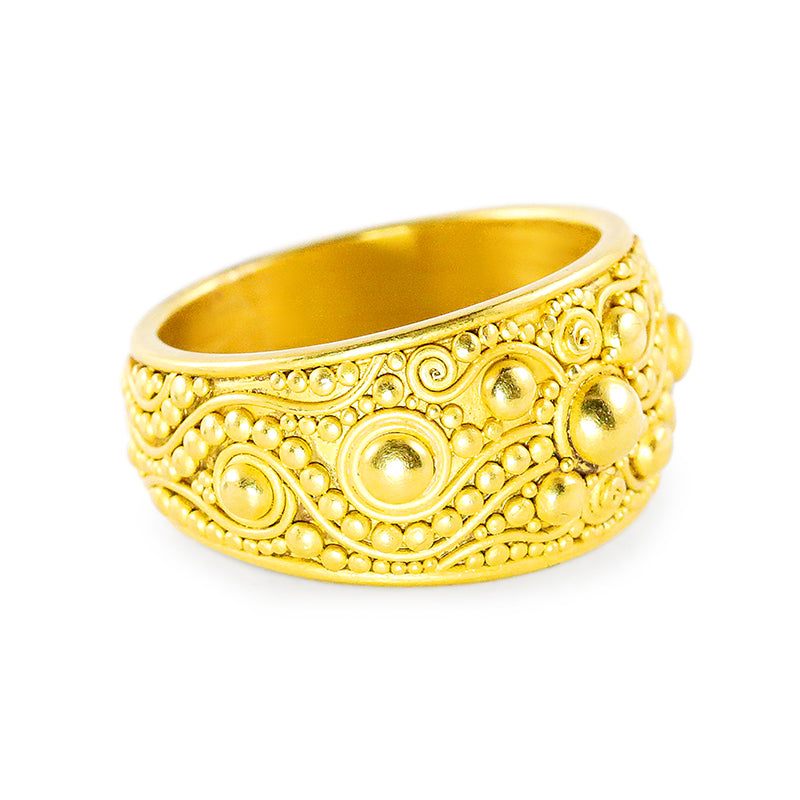 "Half Moon Neptune" Band Ring (22k Gold)