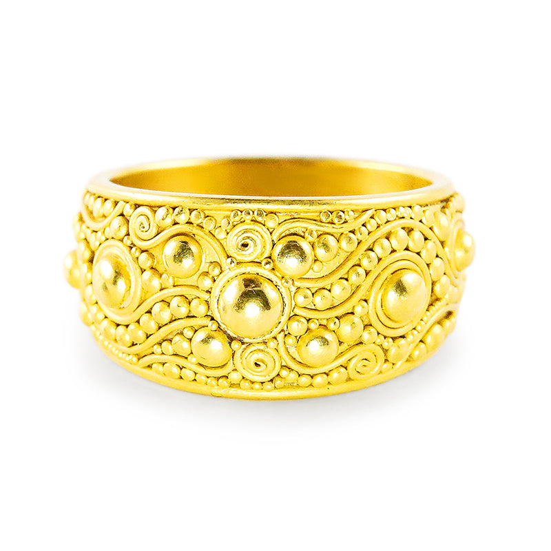 "Half Moon Neptune" Band Ring (22k Gold)