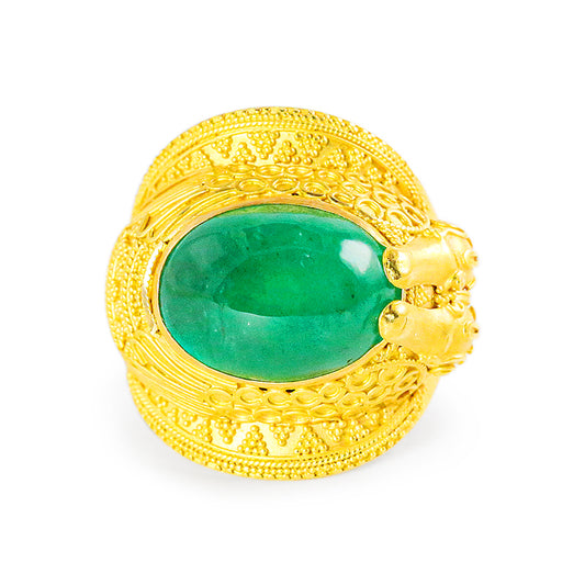 "Ramses" Ring (Emerald, 22k Gold)