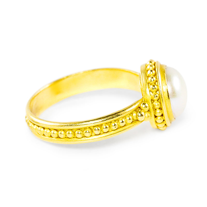 "Ben Sparkler" Ring (Freshwater Pearl, 22k Gold)