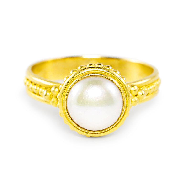 "Ben Sparkler" Ring (Freshwater Pearl, 22k Gold)