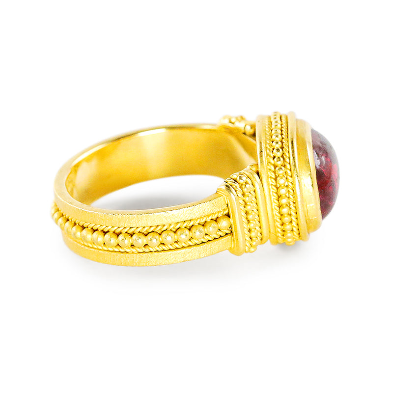 "Isis" Ring (Red Spinel, 22k Gold)