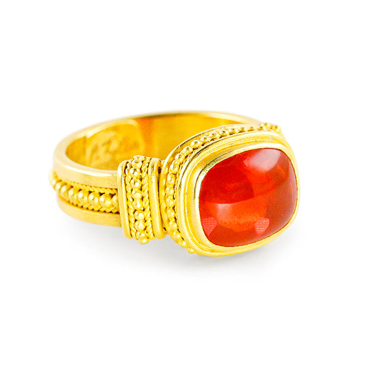"Isis" Ring (Mexican Fire Opal, 22k Gold)
