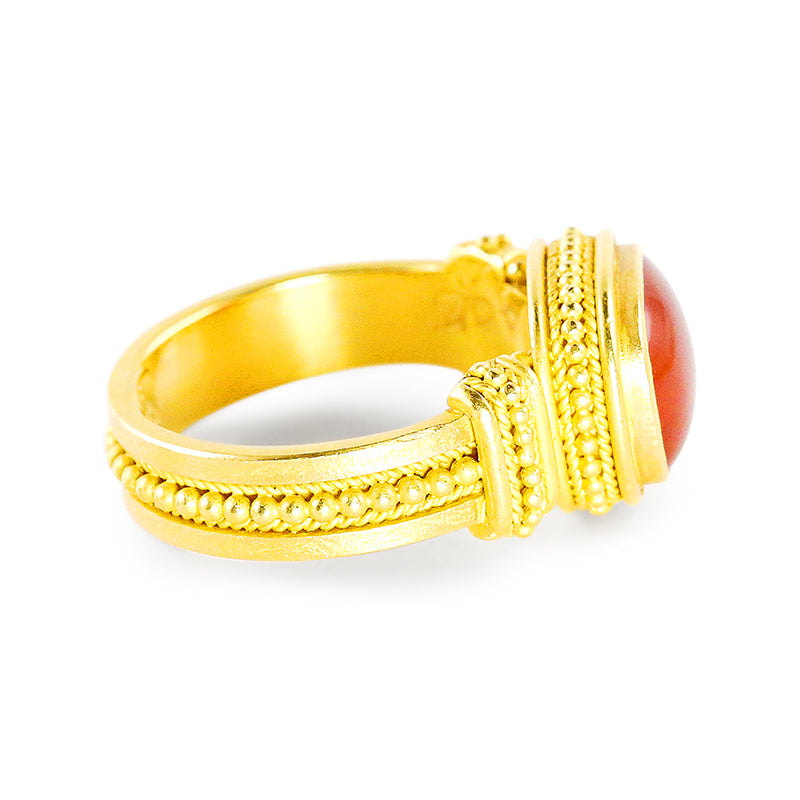 "Isis" Ring (Mexican Fire Opal, 22k Gold)