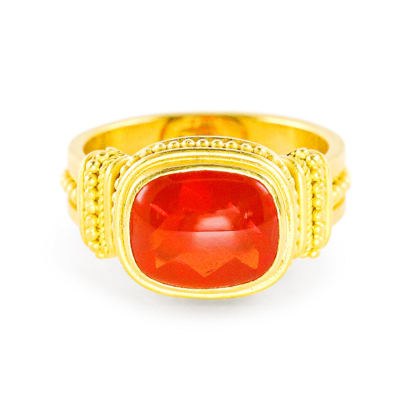 "Isis" Ring (Mexican Fire Opal, 22k Gold)